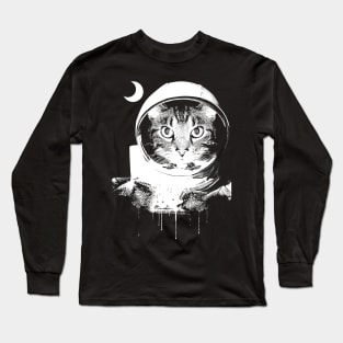 BW Astronaut Cat Long Sleeve T-Shirt